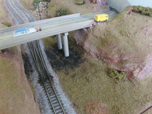 Train spotters on the Road bridge module